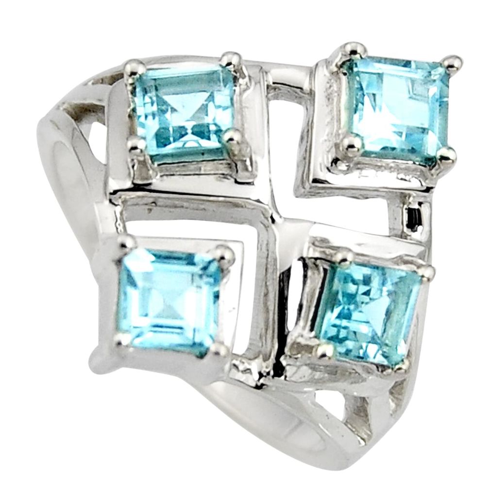 2.06cts natural blue topaz 925 sterling silver ring jewelry size 7 r6350