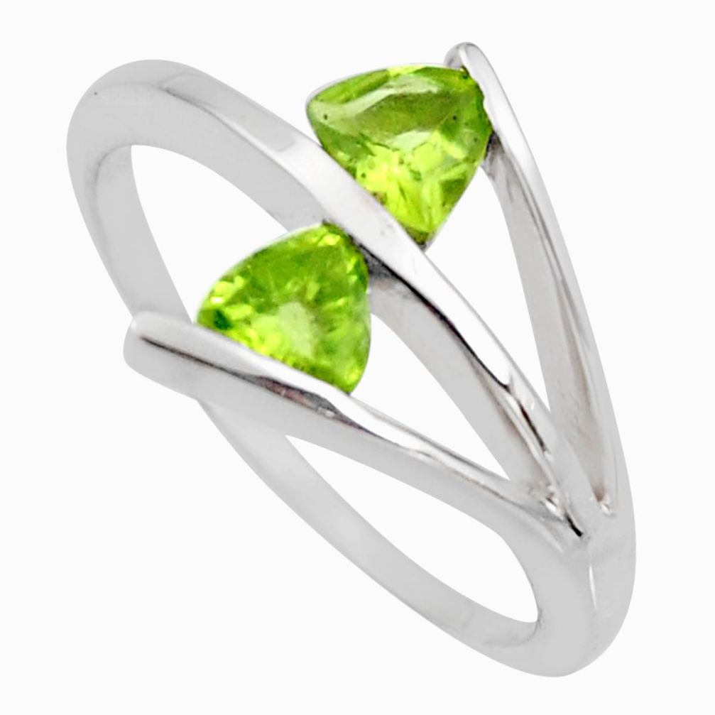 1.81cts natural green peridot 925 sterling silver ring jewelry size 8.5 r6459
