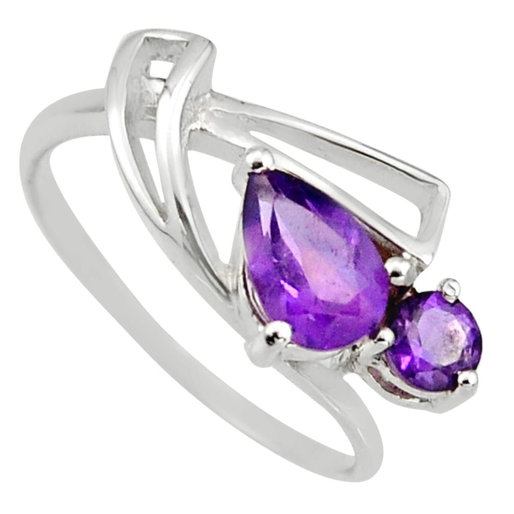 925 sterling silver 2.42cts natural purple amethyst ring jewelry size 8 r6472
