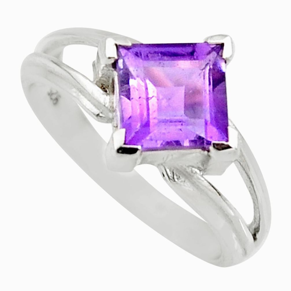 925 sterling silver 2.72cts natural purple amethyst solitaire ring size 6 r6479