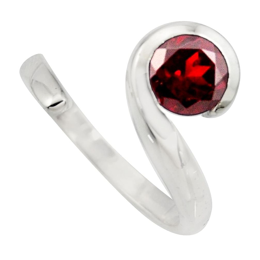 2.68cts natural red garnet 925 sterling silver adjustable ring size 8 r6505