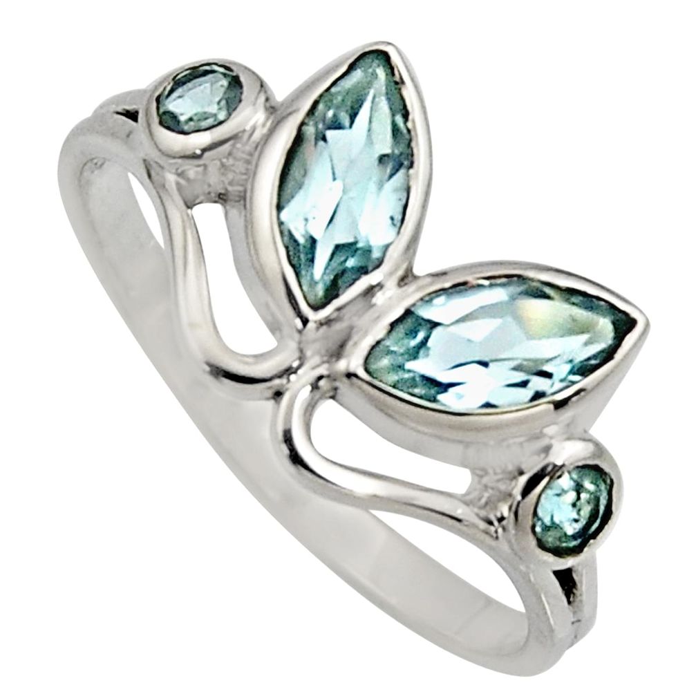 4.53cts natural blue topaz 925 sterling silver ring jewelry size 9.5 r6573