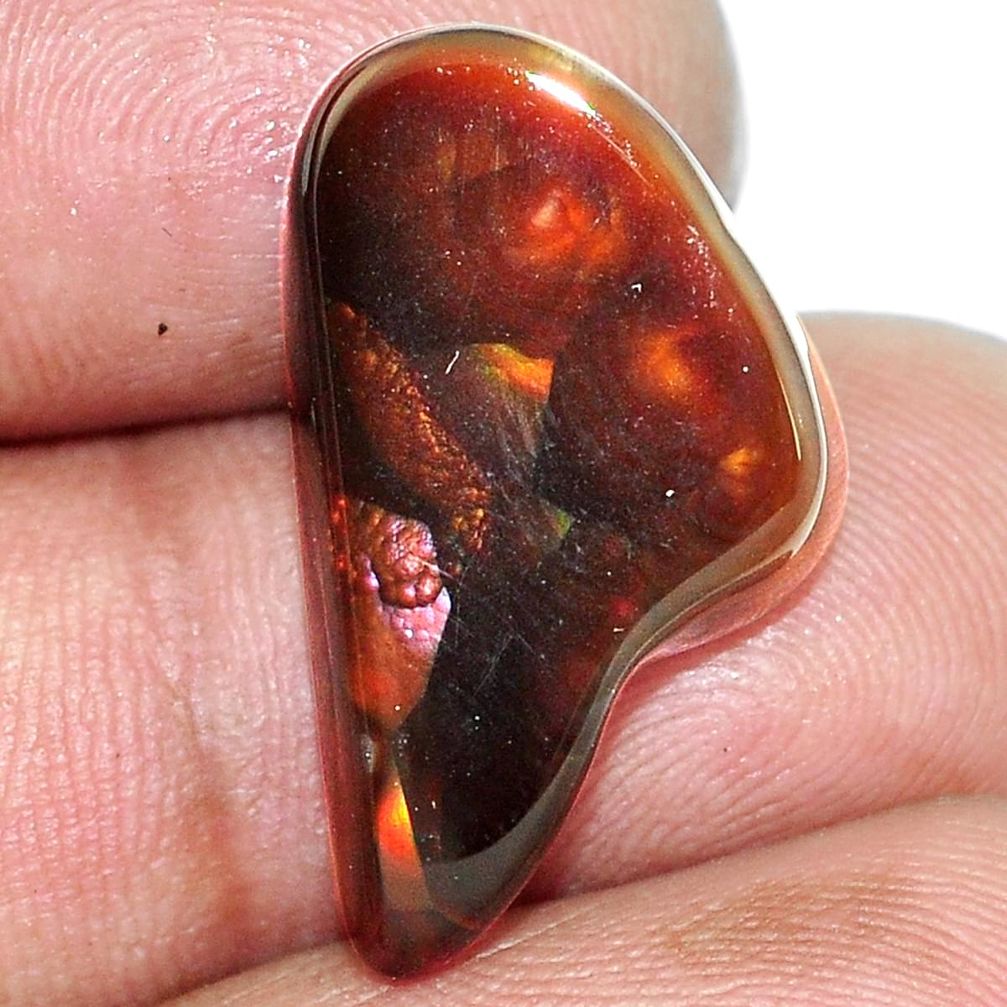 Natural 9.80cts mexican fire agate multicolor 23x13 mm loose gemstone s1125