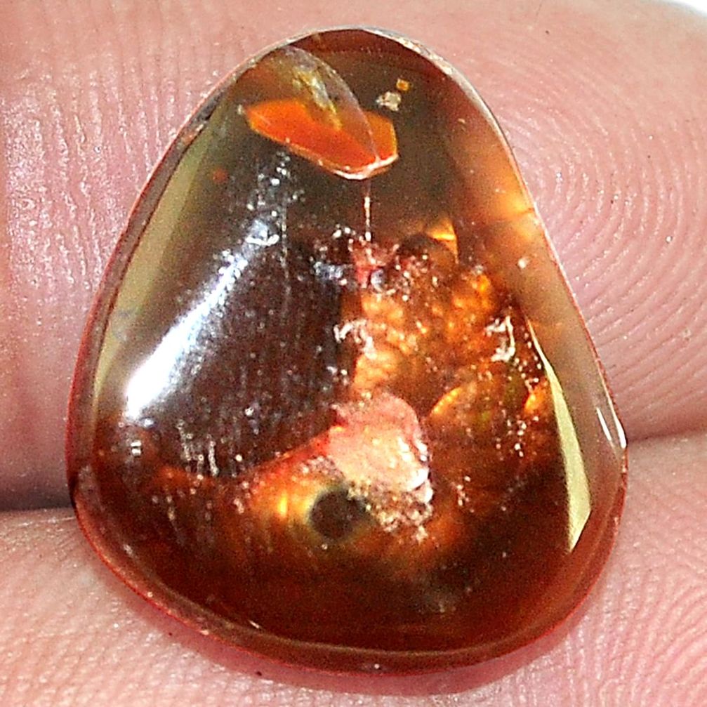 Natural 8.60cts mexican fire agate multicolor 18x15 mm loose gemstone s1130