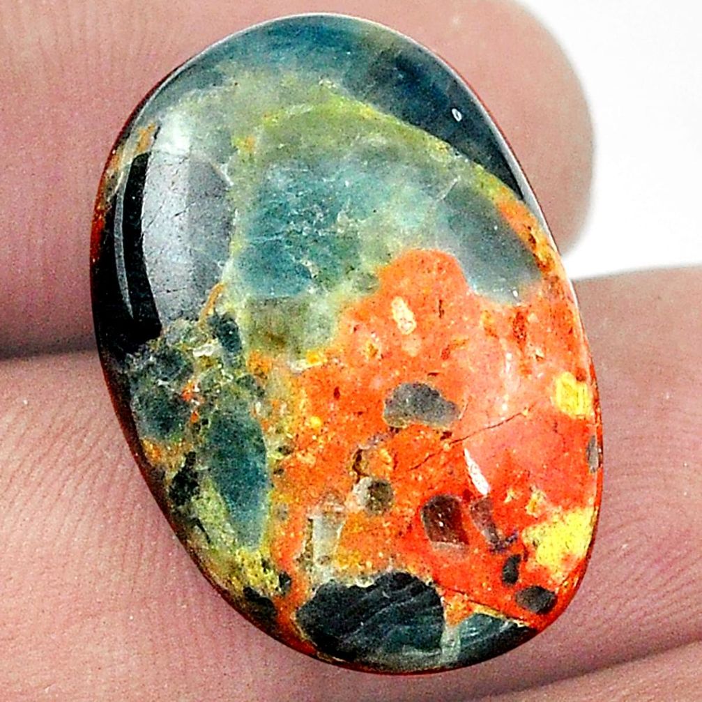 27cts apatite (madagascar) orange cabochon 24x17mm oval loose gemstone s1157