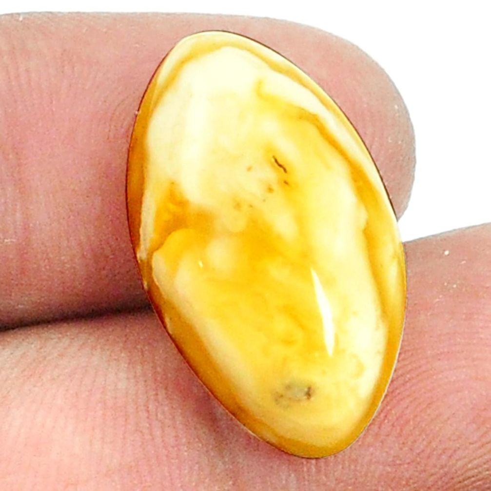 Natural 6.95cts amber bone white cabochon 22x13 mm fancy loose gemstone s1211
