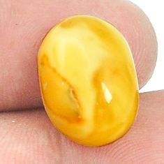 Natural 4.85cts amber bone white cabochon 16x11 mm oval loose gemstone s1216