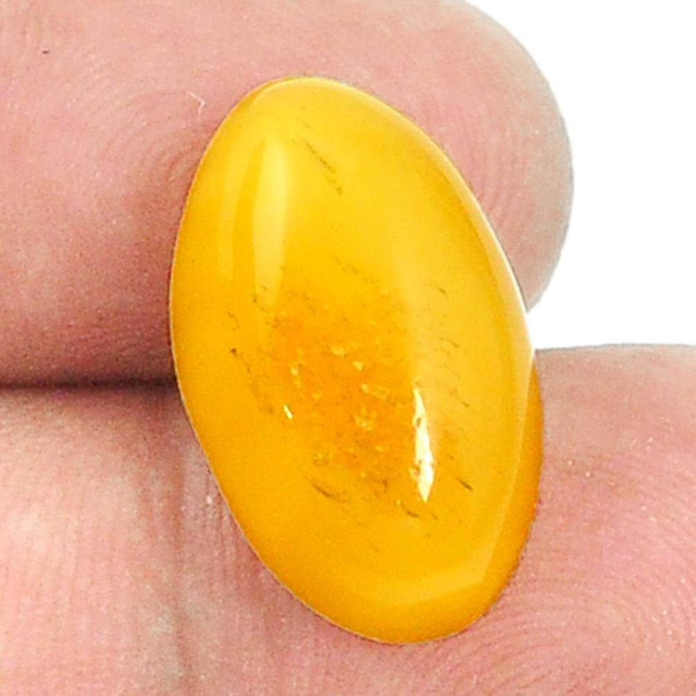 Natural 4.9ct baltic amber poland orange cab 18x11mm oval loose gemstone s1221