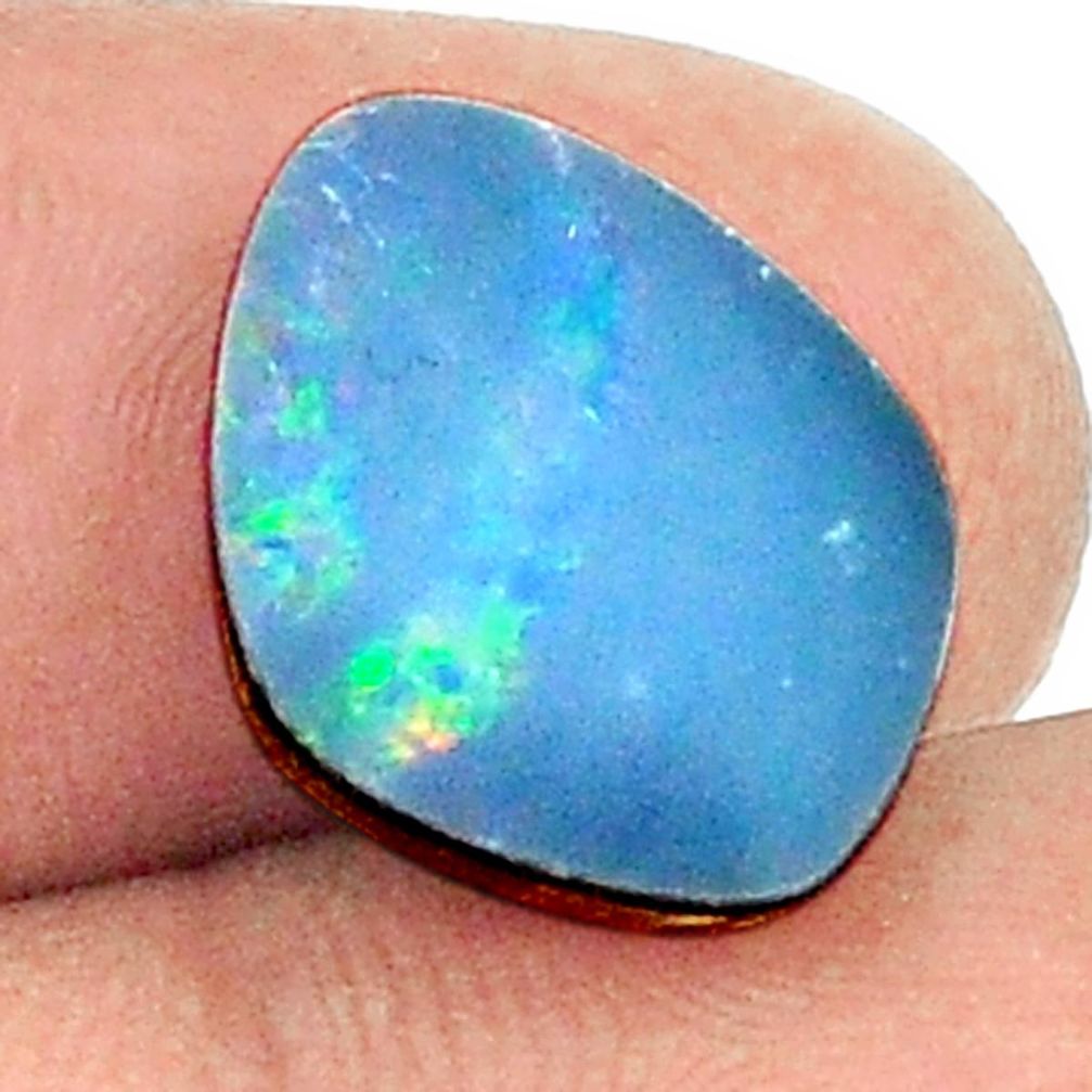 3.65cts doublet opal australian blue cabochon 15x12 mm loose gemstone s1254