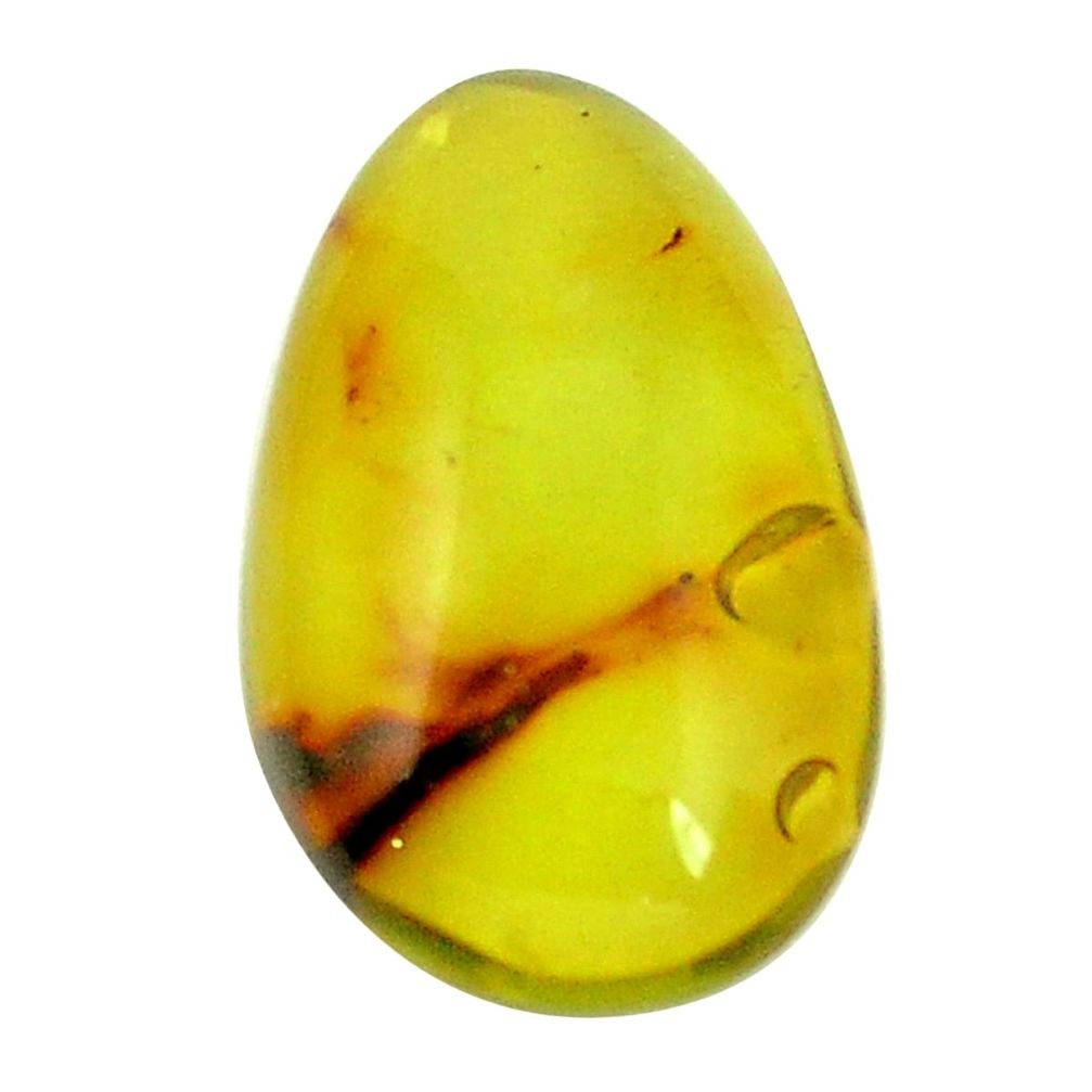 Natural 0.99cts amber from colombia green 28x17mm fancy loose gemstone s1345