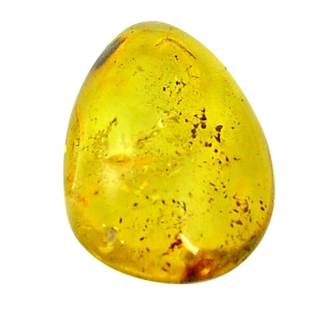 Natural 7.10cts amber from colombia green 25x17mm pear loose gemstone s1356