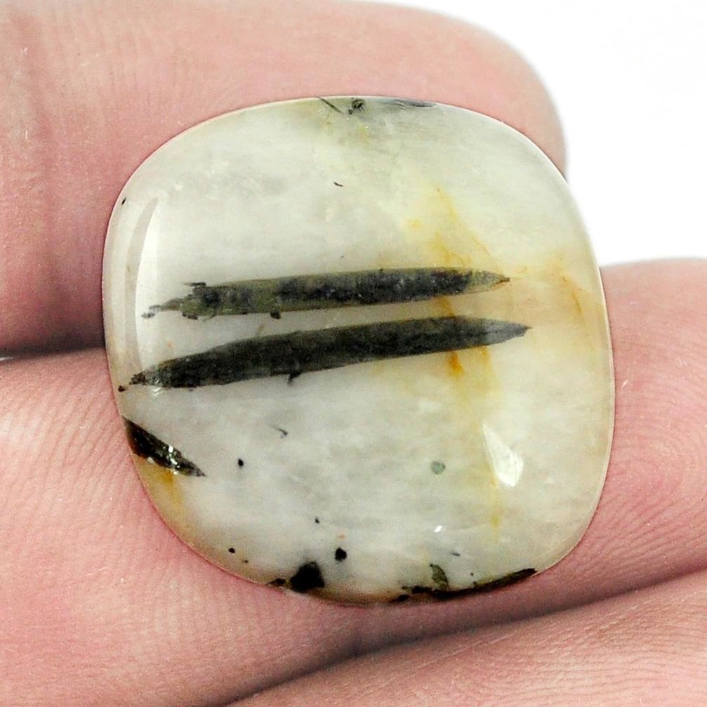 Natural 26ct tourmaline in quartz green 22x22mm cushion loose gemstone s1467