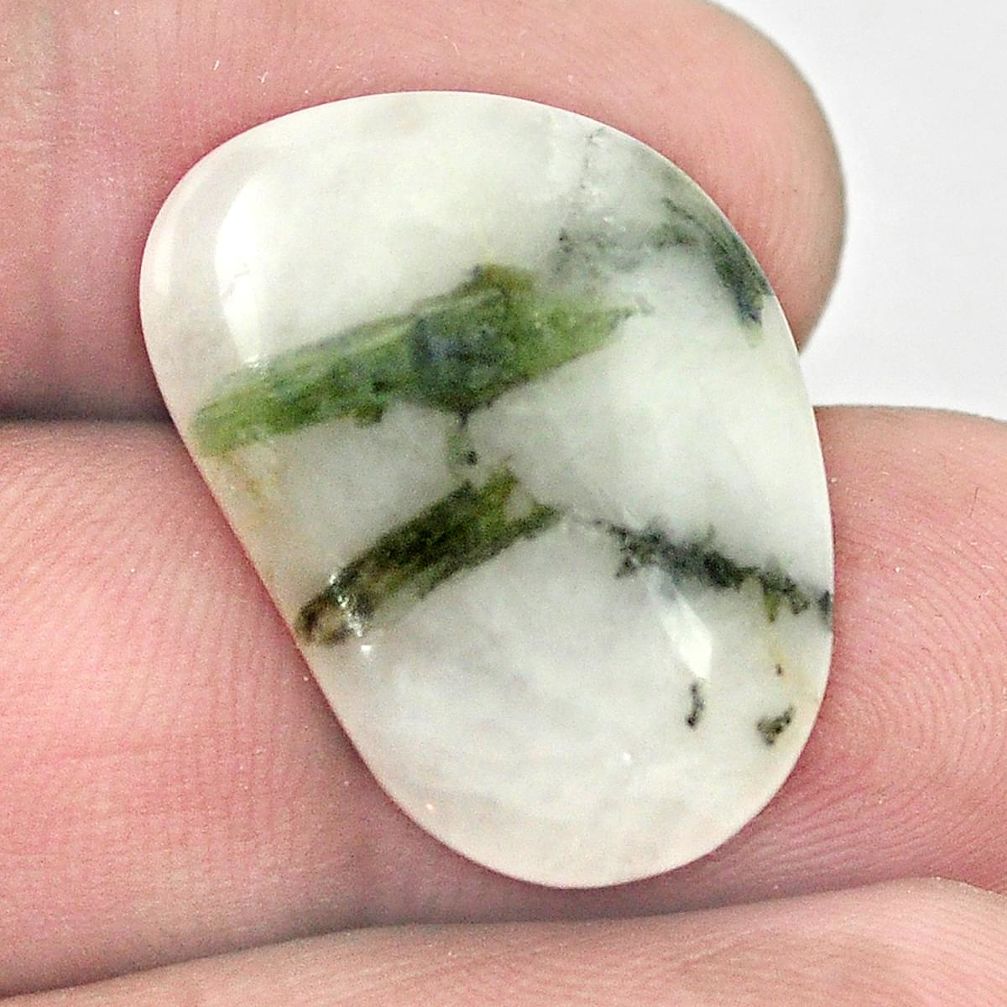 Natural 19.35ct tourmaline in quartz green cabochon 24x17mm loose gemstone s1487
