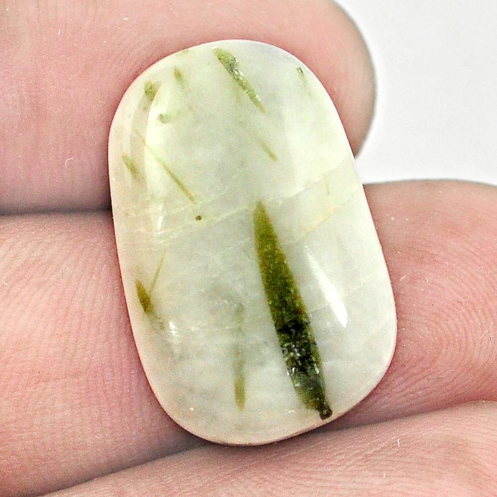 Natural 20.60ct tourmaline in quartz green cabochon 23x15mm loose gemstone s1497