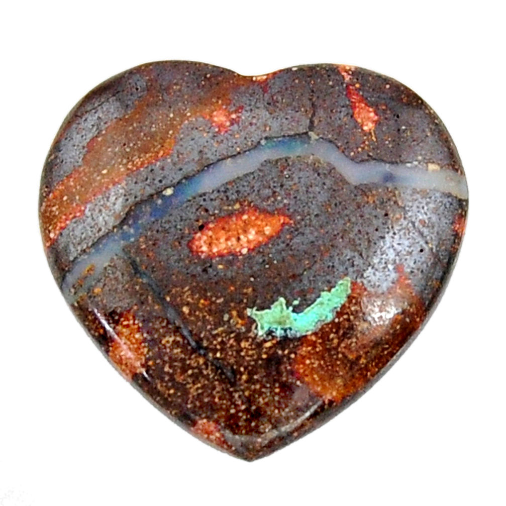  boulder opal brown cabochon 20x20mm heart loose gemstone s15359
