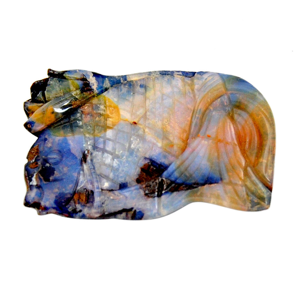 Natural 48.45cts boulder opal carving brown 41x24 mm fancy loose gemstone s15362
