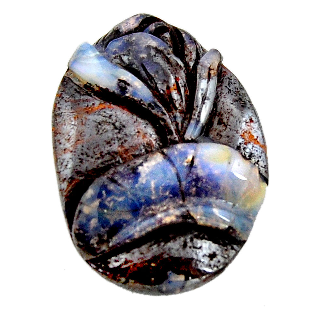 Natural 30.10cts boulder opal carving brown 30x21.5 mm loose gemstone s15363