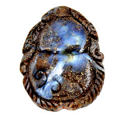 Natural 46.30cts boulder opal carving brown 34x25 mm fancy loose gemstone s15364