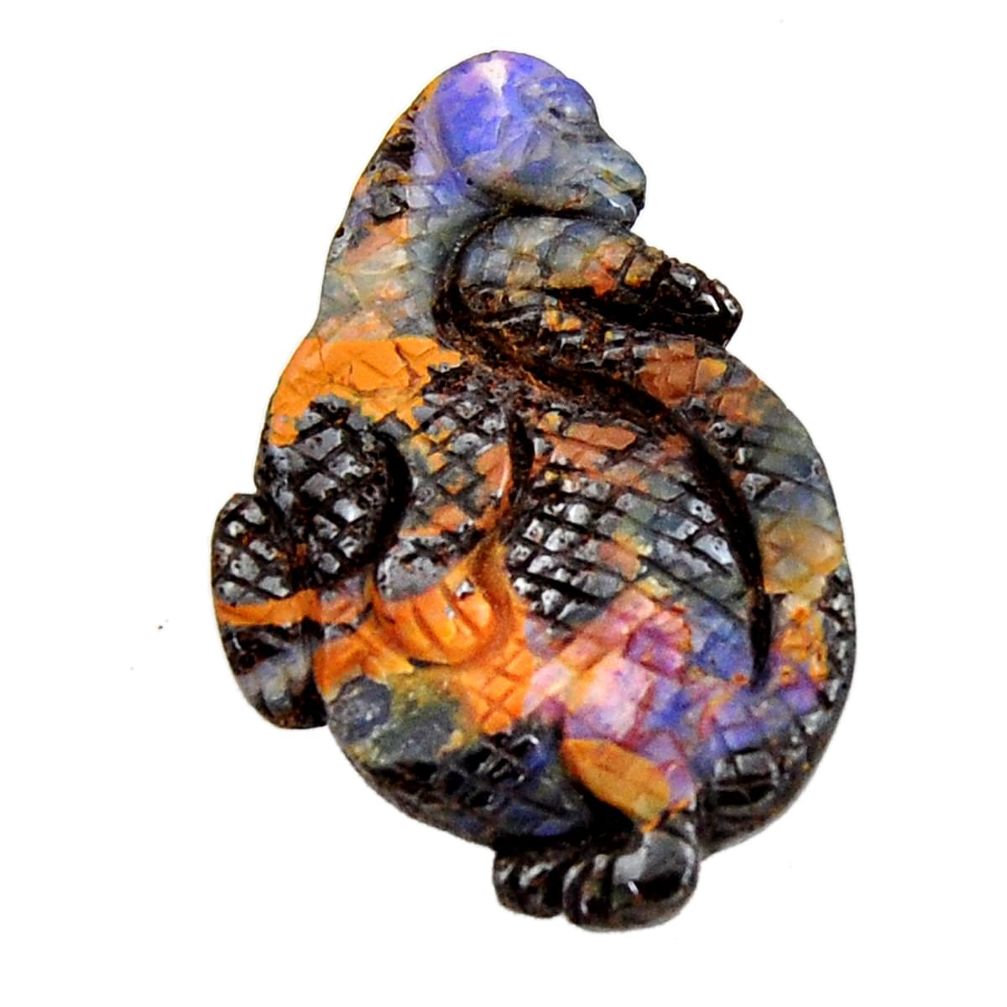 Natural 25.15cts boulder opal carving brown 32x22 mm fancy loose gemstone s15379