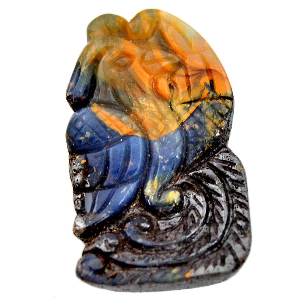Natural 29.45cts boulder opal carving brown 30x17.5 mm loose gemstone s15392