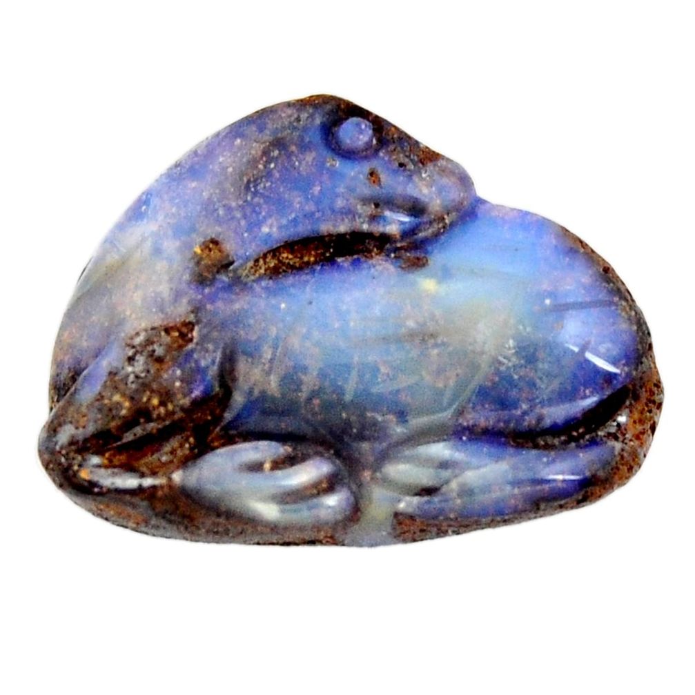 Natural 15.10cts boulder opal carving brown 20x15 mm fancy loose gemstone s15434