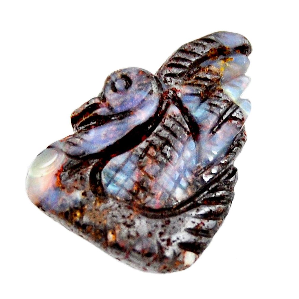 Natural 14.05cts boulder opal carving brown 21x15 mm fancy loose gemstone s15440