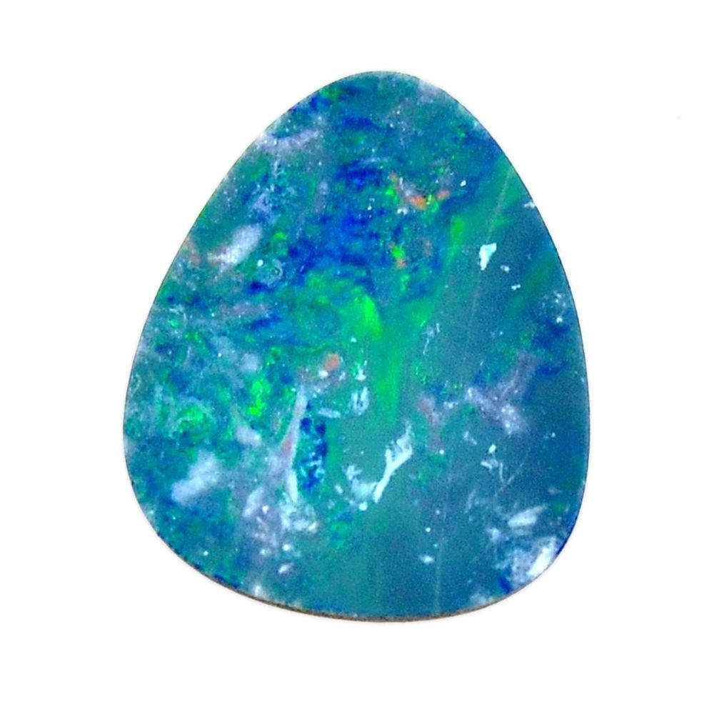 Natural 6.30cts doublet opal australian blue 18.5x15 mm loose gemstone s15616