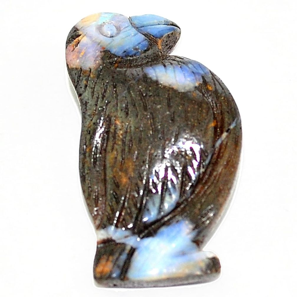 Natural 18.70cts boulder opal carving brown carving 27x15mm loose gemstone s1594