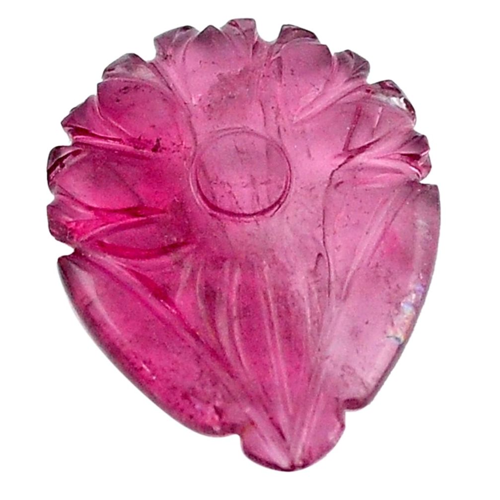 Natural 8.80cts tourmaline pink carving 21x17 mm fancy loose gemstone s1626