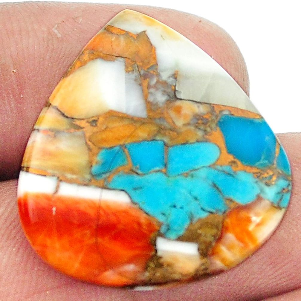 22.70cts spiny oyster arizona turquoise cabochon 23x25mm heart gemstone s1826