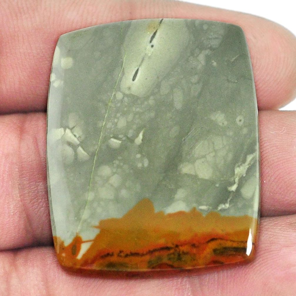 Natural 58.45cts rocky butte picture jasper 35x28mm octagon loose gemstone s1945