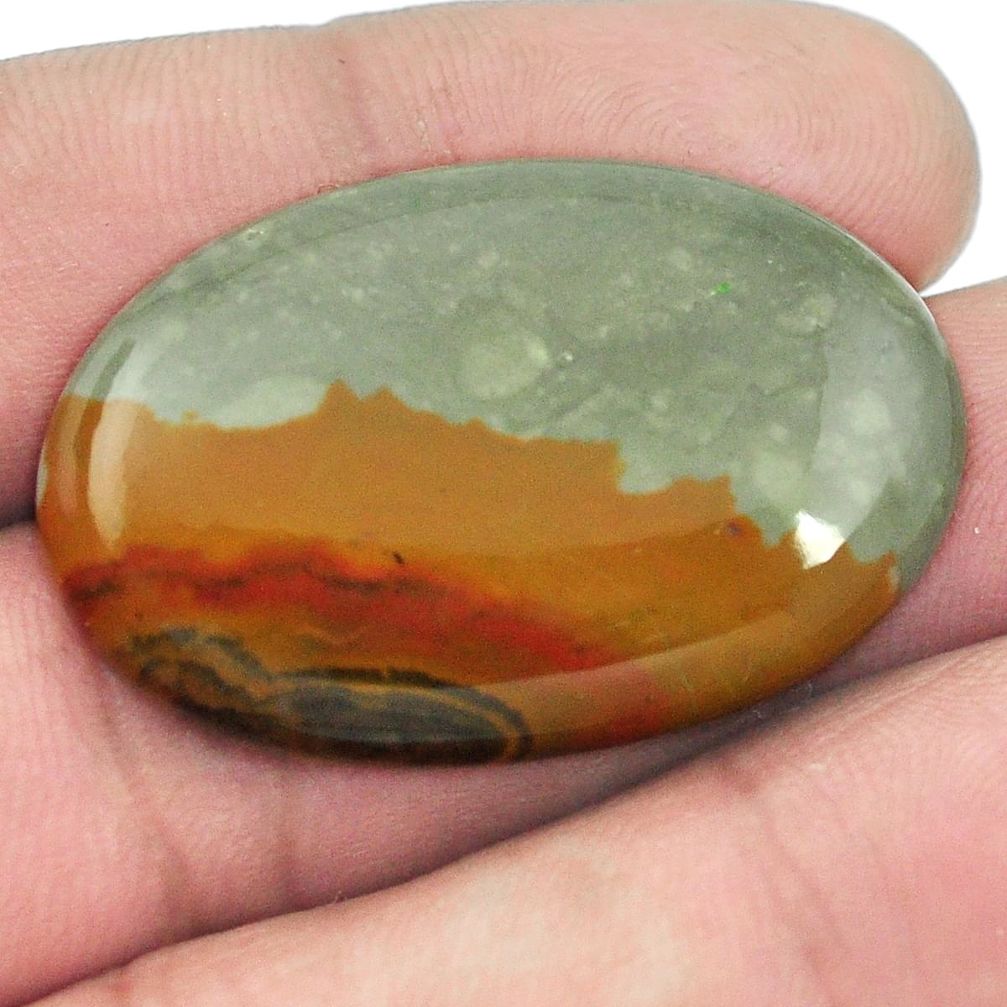 Natural 39.20cts rocky butte picture jasper 35x23 mm oval loose gemstone s1955