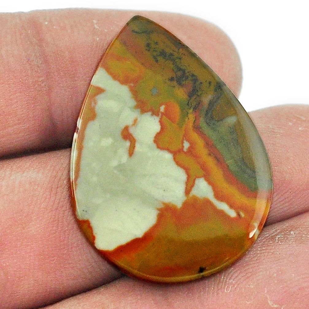 Natural 25.10cts rocky butte picture jasper 31x22 mm pear loose gemstone s1989