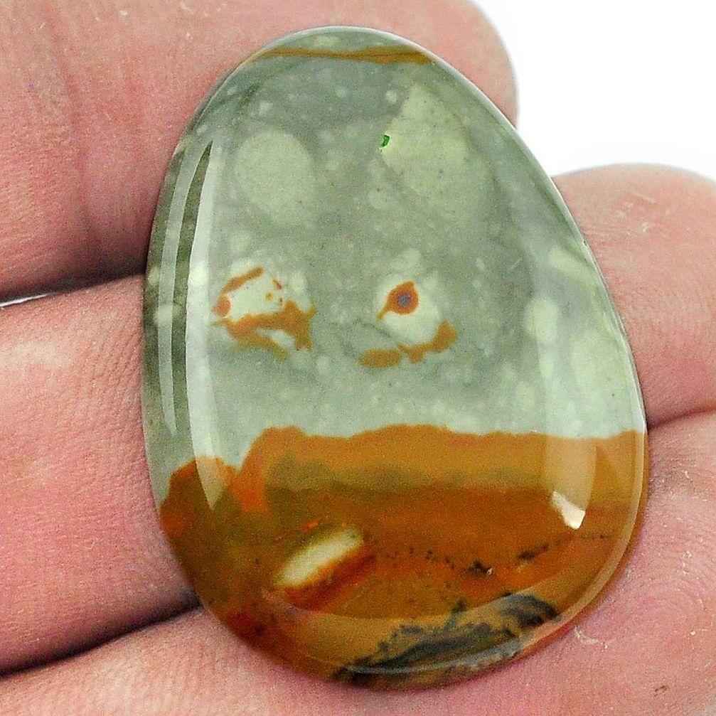 Natural 39.45cts rocky butte picture jasper 34x24 mm fancy loose gemstone s1996