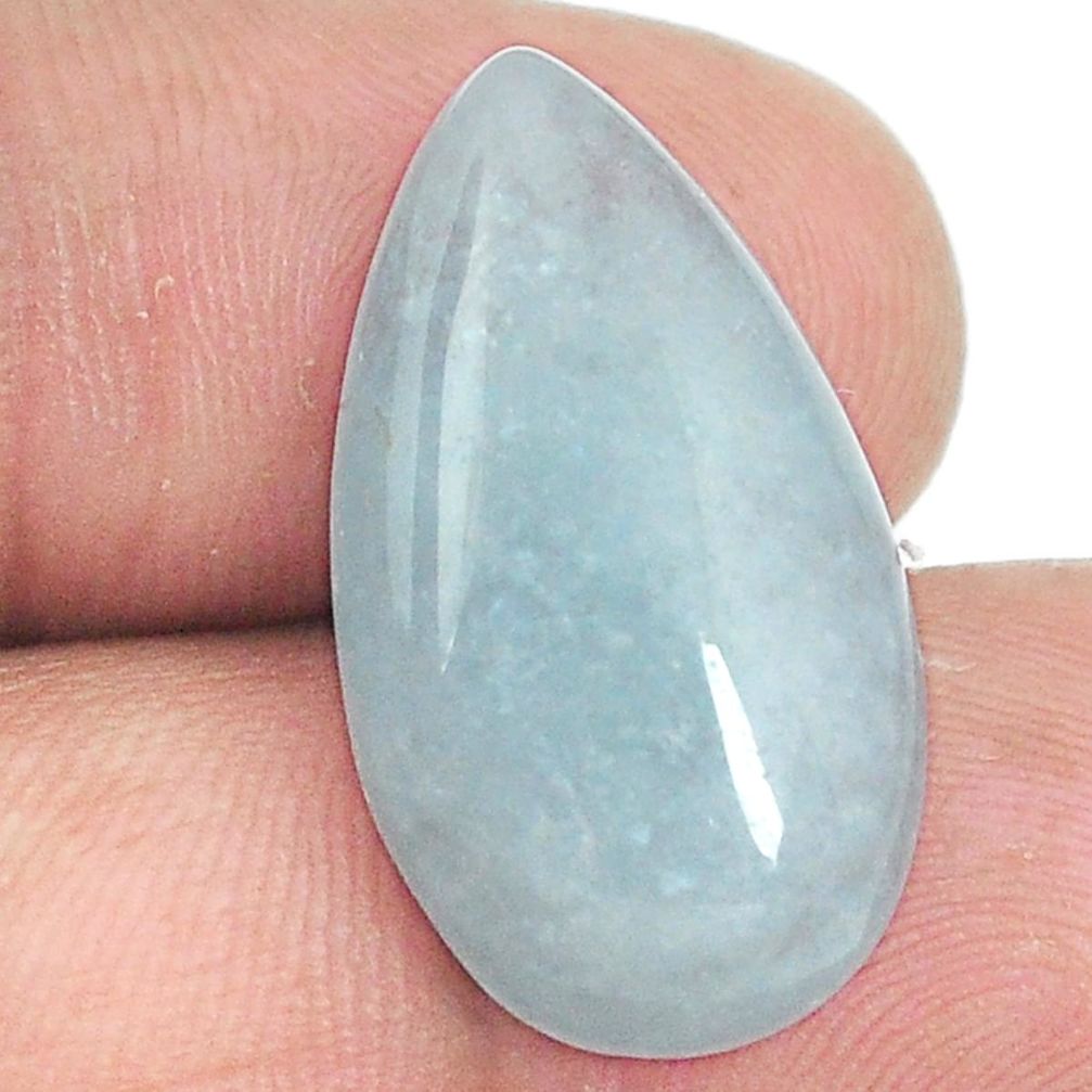 Natural 14.30cts aquamarine blue cabochon 24x13 mm pear loose gemstone s2215