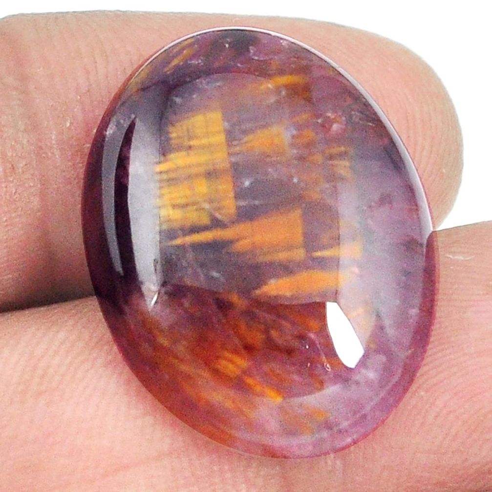 20.15cts cacoxenite super seven (melody stone) 24x18mm oval gemstone s2222