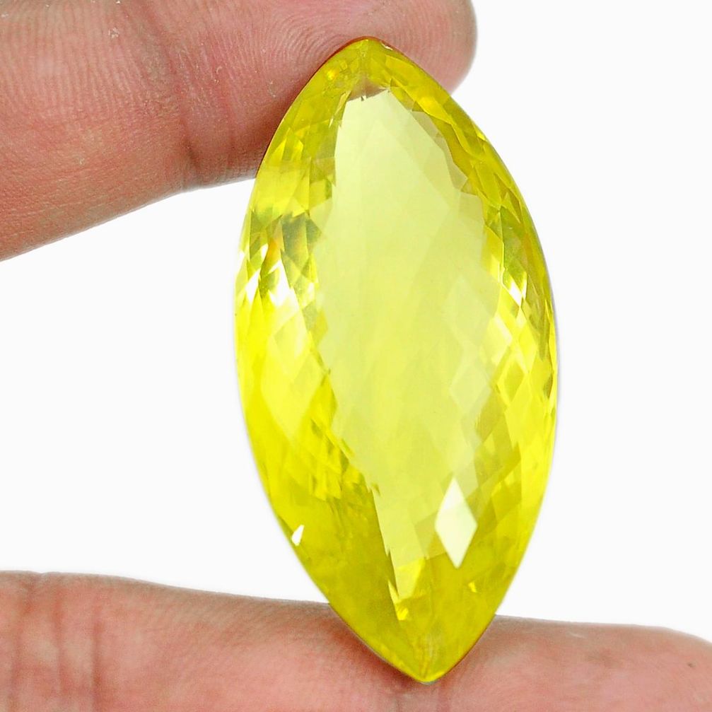 Natural 86.30cts topaz lemon faceted 47x23 mm marquise loose gemstone s2301