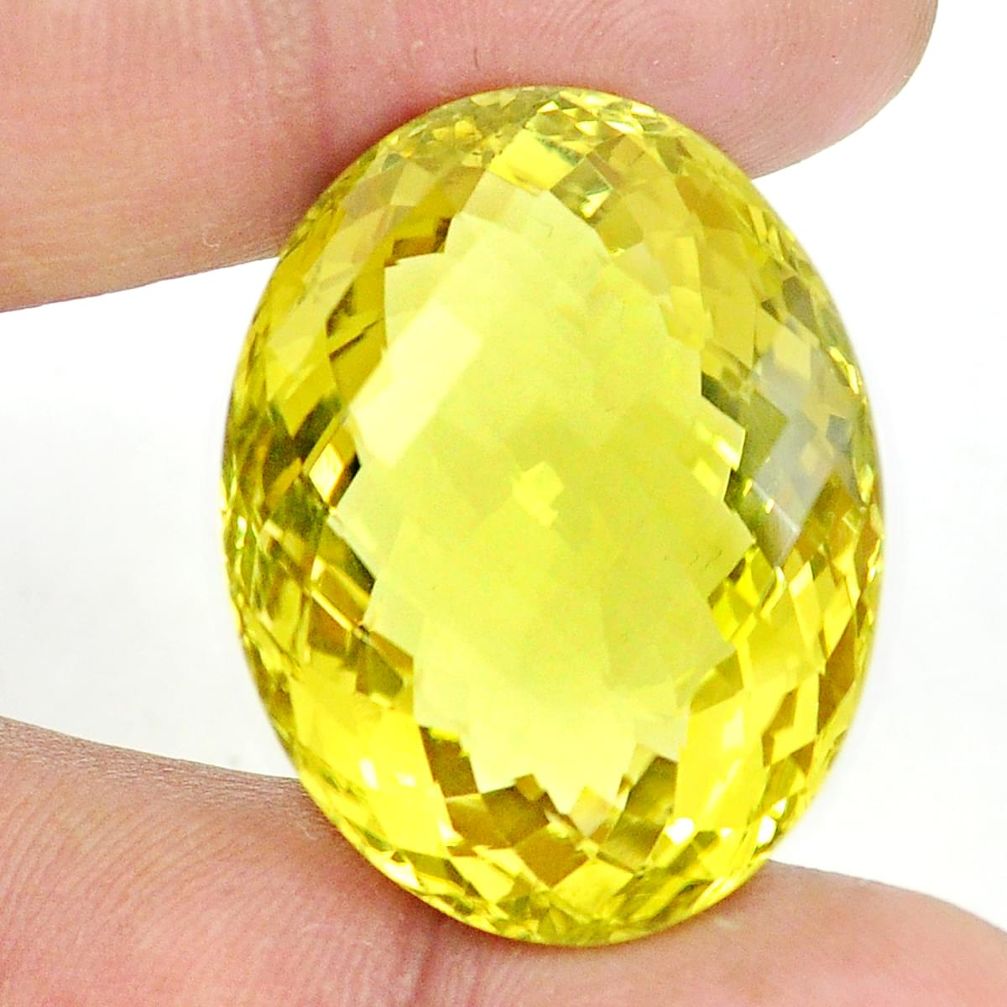 Natural 62.40cts topaz lemon faceted 30x23 mm oval loose gemstone s2323