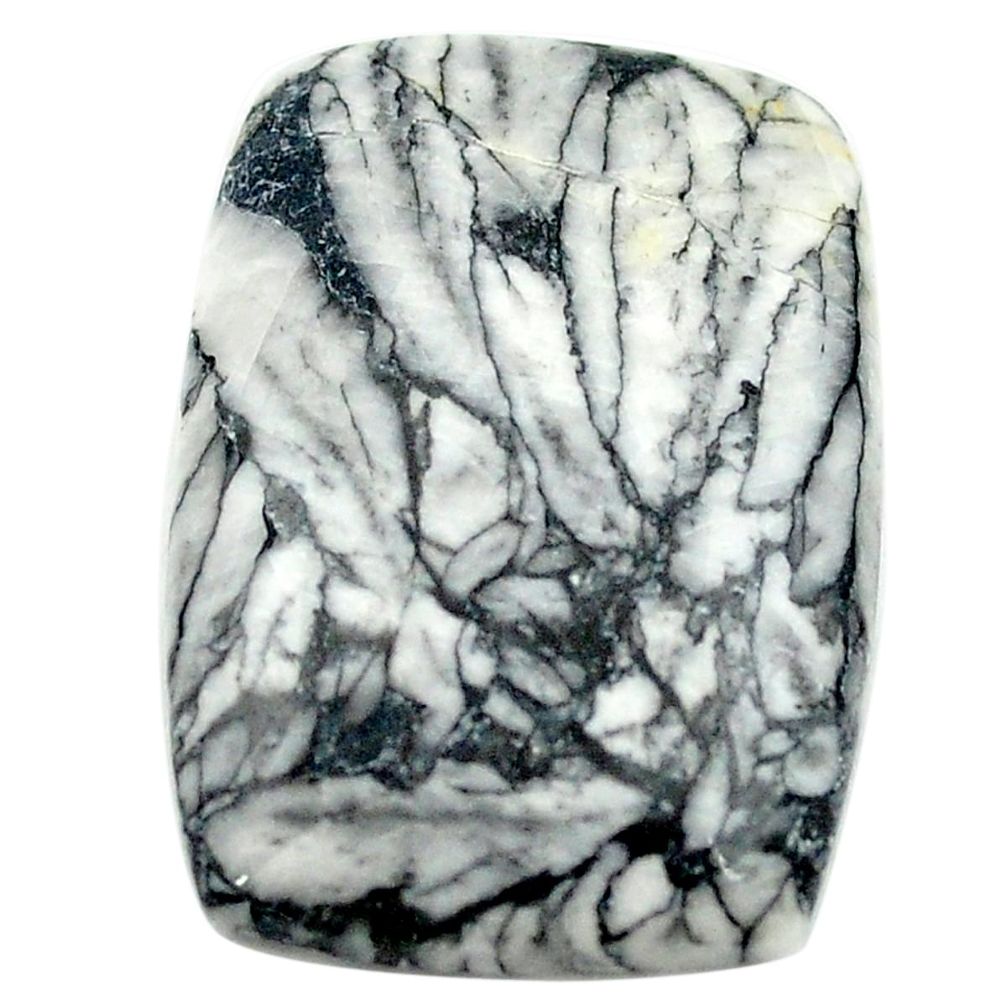Natural 31.90cts pinolith black cabochon 29x20 mm octagan loose gemstone s2442