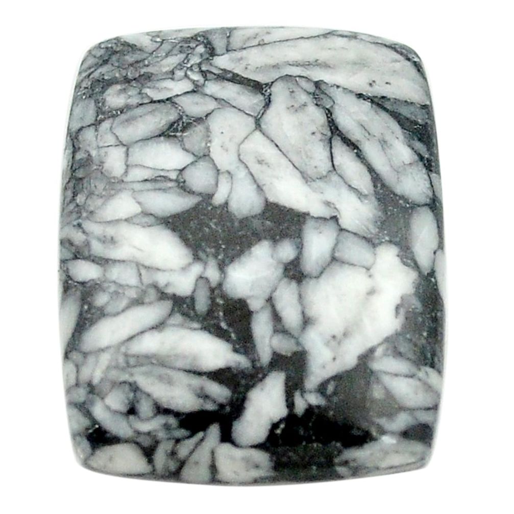 Natural 23.95cts pinolith black cabochon 25x20 mm octagan loose gemstone s2456