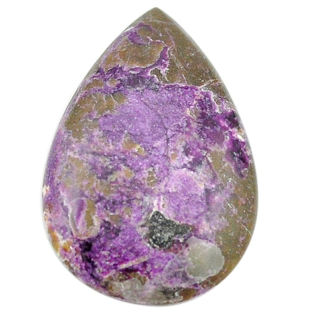 Natural 17.85cts purpurite purple cabochon 32x20 mm pear loose gemstone s2475
