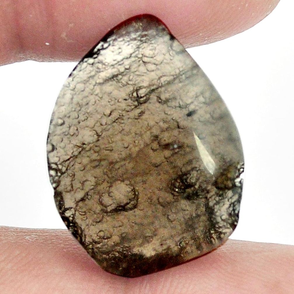 Natural 14.90cts agni manitite brown cabochon 22x17 mm pear loose gemstone s2554