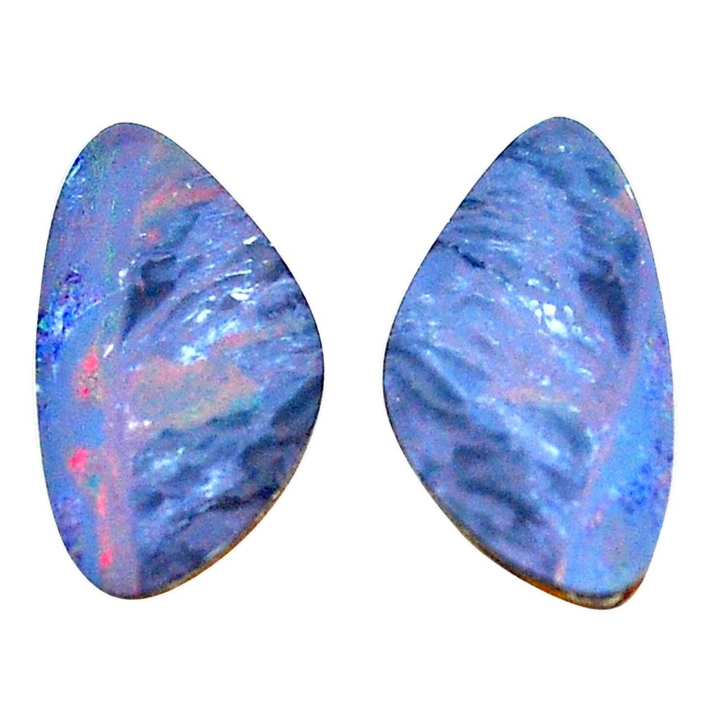 Natural 12.65cts doublet opal australian blue 25x13mm fancy loose gemstone s2570