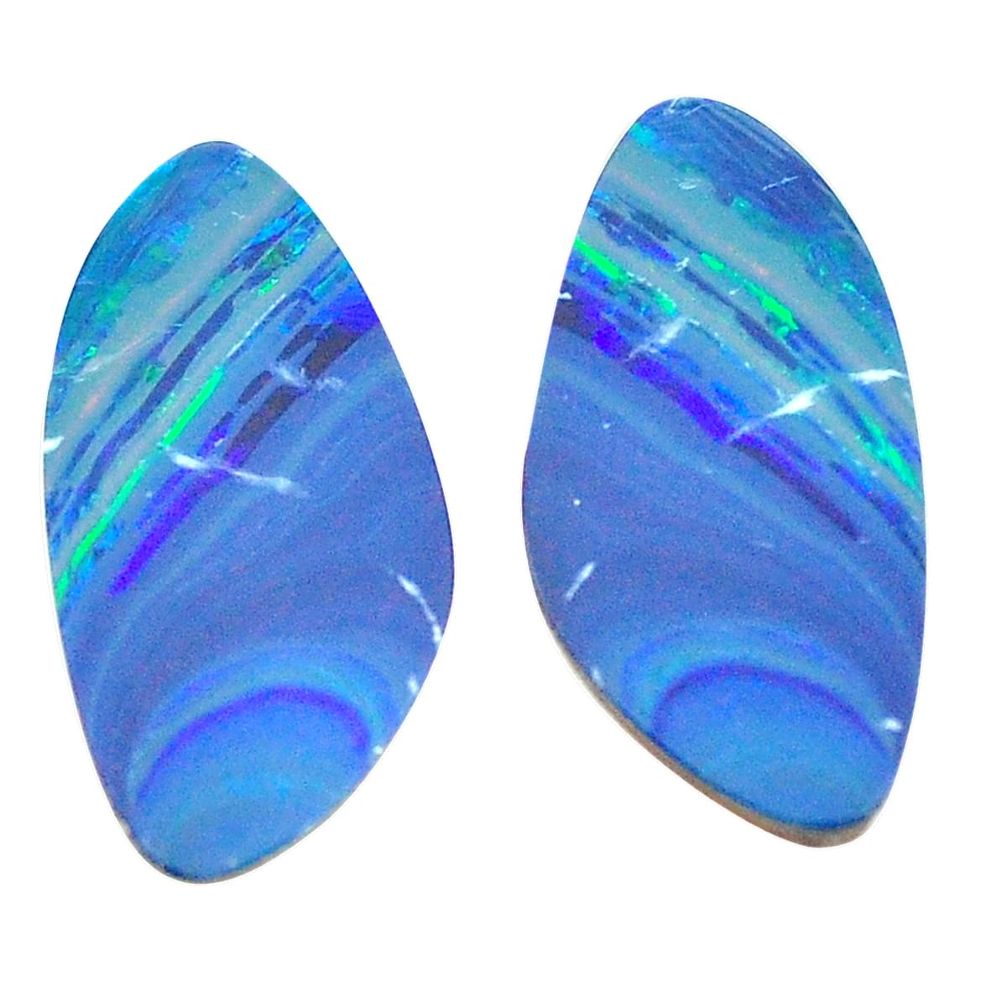 Natural 23.85cts doublet opal australian blue 33x15.5mm loose gemstone s2576