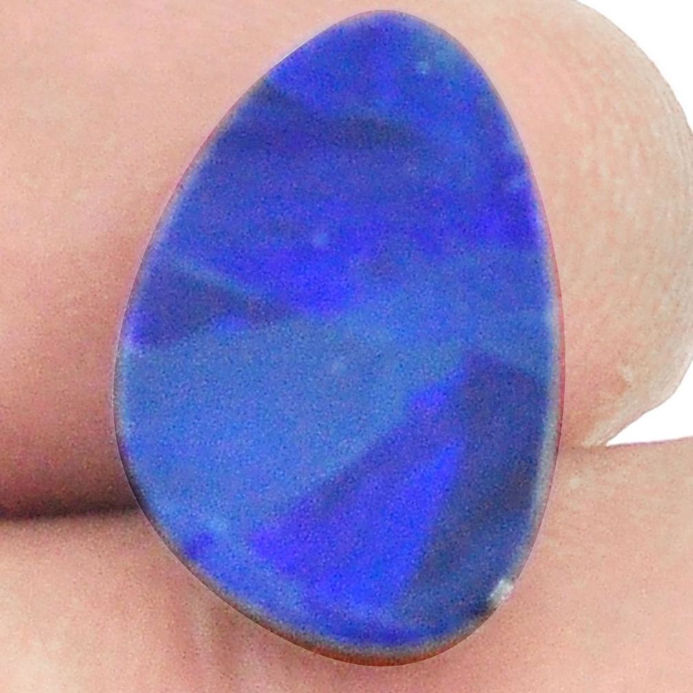 Natural 4.75cts doublet opal australian blue 17x10 mm fancy loose gemstone s2635