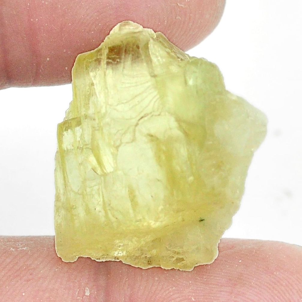 Natural 35.95cts hiddenite rough green rough 25x21 mm fancy loose gemstone s2644