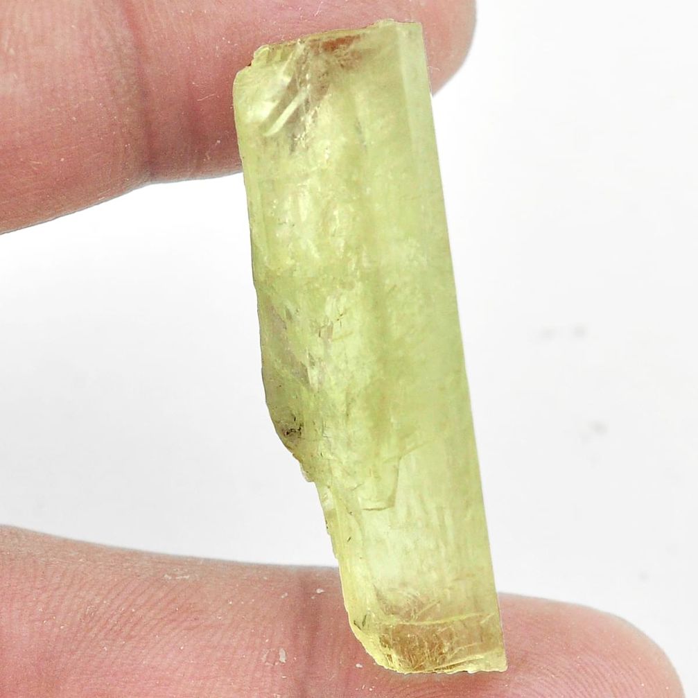 Natural 50.05cts hiddenite rough green rough 40x12 mm fancy loose gemstone s2652