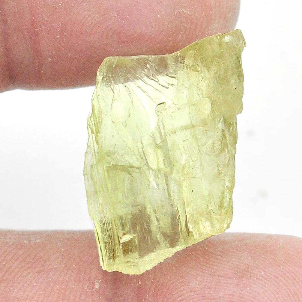 Natural 24.80cts hiddenite rough green rough 21x14 mm fancy loose gemstone s2655