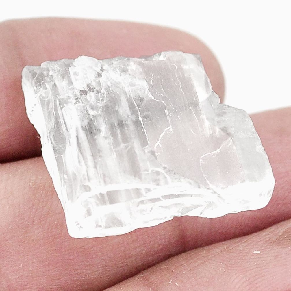Natural 30.90cts petalite crystal white rough 21x21 mm loose gemstone s2669