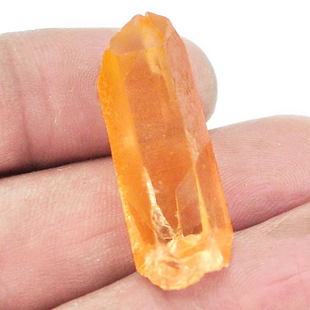 Natural 26.90cts tangerine lemurian quartz 31x11 mm fancy loose gemstone s2683